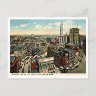 Boston, General View Vintag 1918 Postkarte