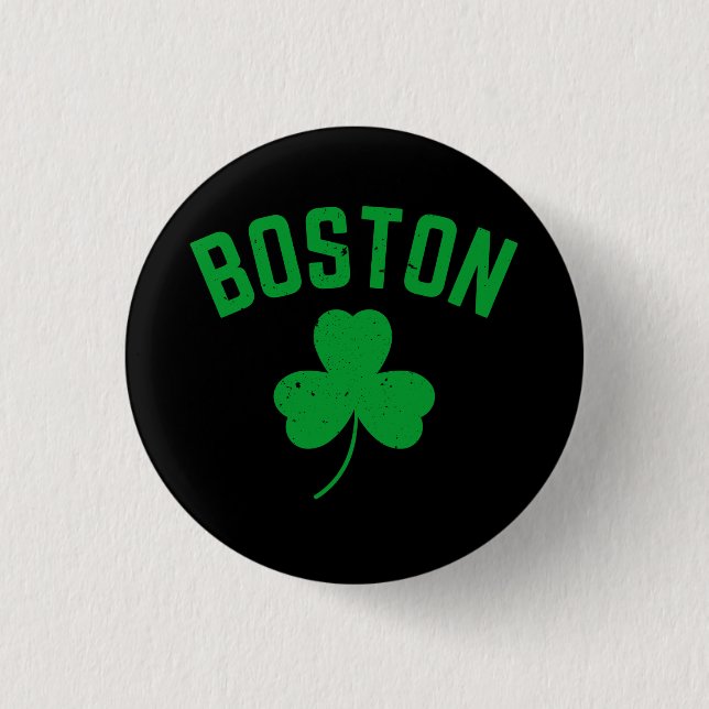 Boston Green Lucky Kleeblatt Button (Vorderseite)