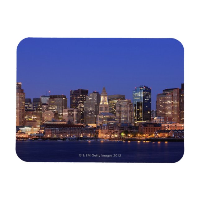 Boston Hafen und Skyline. Boston ist einer der 9 Magnet (Horizontal)