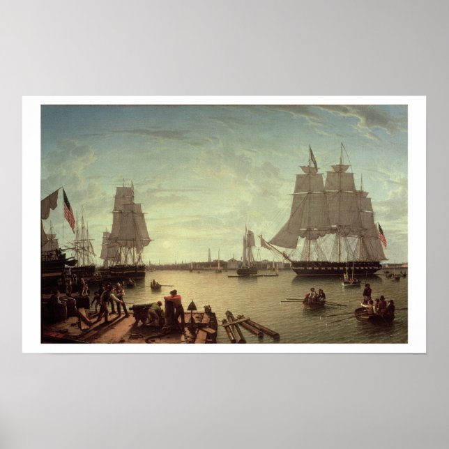 Boston Hafen von der Verfassung Wharf Poster (Vorne)