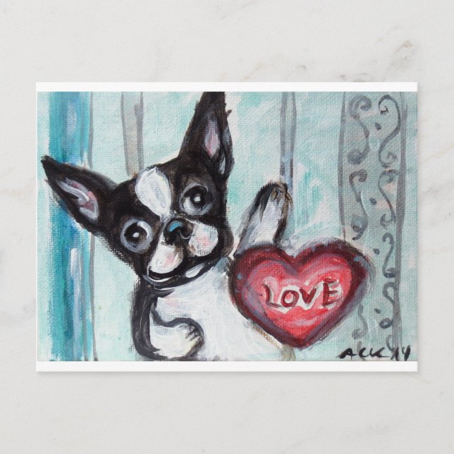 Boston Happy Heart Postkarte (Vorderseite)