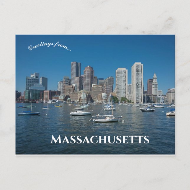 Boston Harbor Massachusetts Postkarte (Vorderseite)