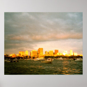 Boston Harbour Landview Fotografy Poster