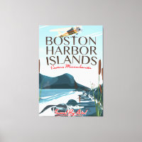 Boston Harbour Massachusetts Flight Poster