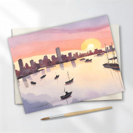 Boston Harbour | Massachusetts-Karte für Wasserfar