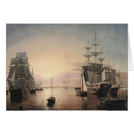 Boston Harbour Sunset Card