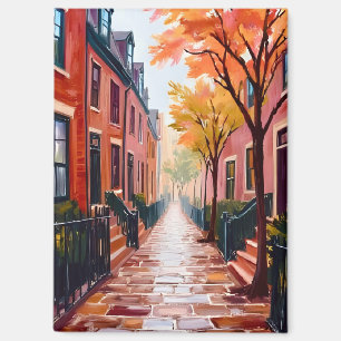 Boston Herbst Aquarell Beacon Hill Magnet