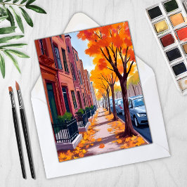 Boston Herbstfallfolienkarte