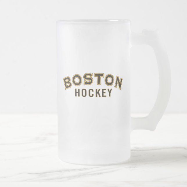 Boston Hockey 16oz de verre givré Mug (Droit)