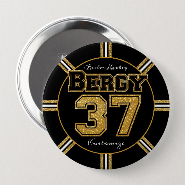 Boston Hockey Bergy 37 Button (Vorne & Hinten)