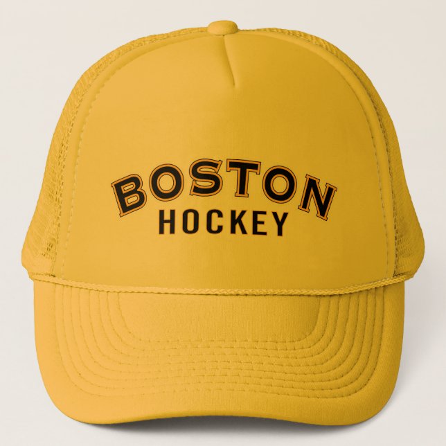 Boston Hockey Gold Trucker Hat Truckerkappe (Vorderseite)
