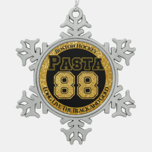 Boston Hockey Pasta 88 Schneeflocken Zinn-Ornament