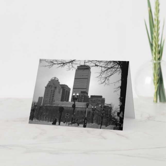 Boston im Schnee Feiertagskarte (Vorderseite)