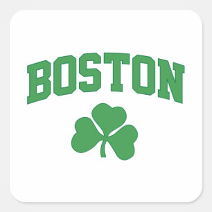 Boston-Irenst patrick Kleeblatt-Klee southie Quadratischer Aufkleber