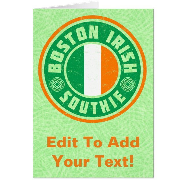 Boston Irish American Southie Card (Vorne)