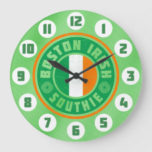 Boston Irish American Southie Clock Große Wanduhr