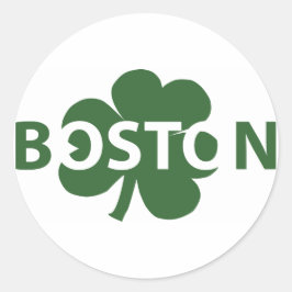 Boston Irish Kleeblatt Label Runder Aufkleber