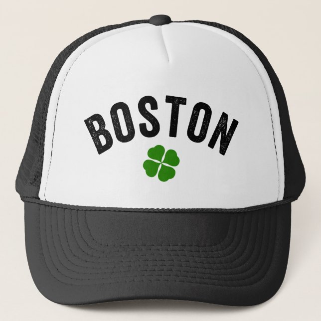 Boston Irish Kleeblatt Truckerkappe (Vorderseite)