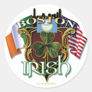 Boston Irish Pride Runder Aufkleber
