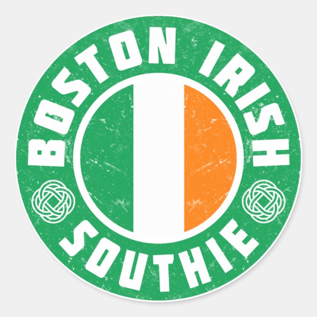 Boston Irish Southie Runder Aufkleber (Vorderseite)