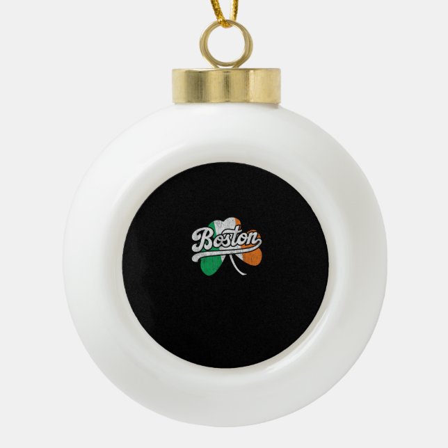 Boston Irish T - Shirt T - Shirt Keramik Kugel-Ornament (Vorderseite)
