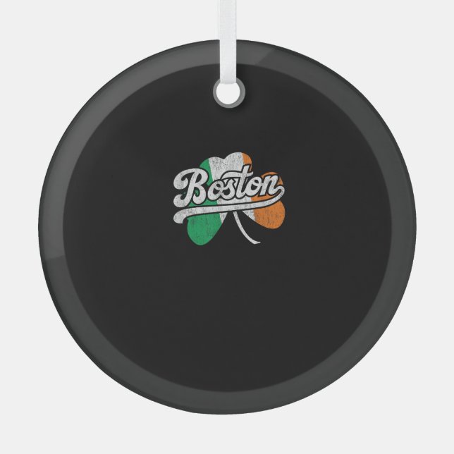 Boston Irish T - Shirt T - Shirt Ornament Aus Glas (Vorderseite)