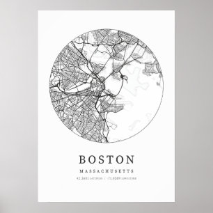 Boston Kartografie Karte Poster