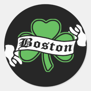 Boston-Kleeblatt Runder Aufkleber