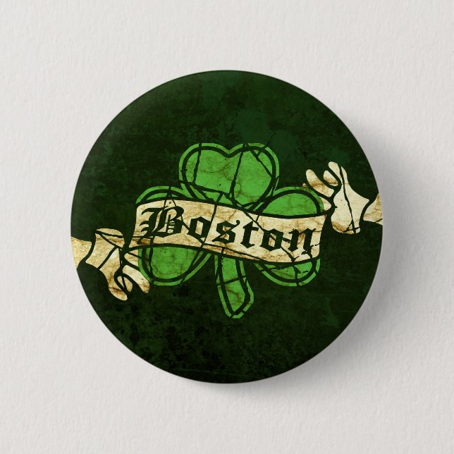 Boston Kleeblatt Vintag Style Button (Vorderseite)