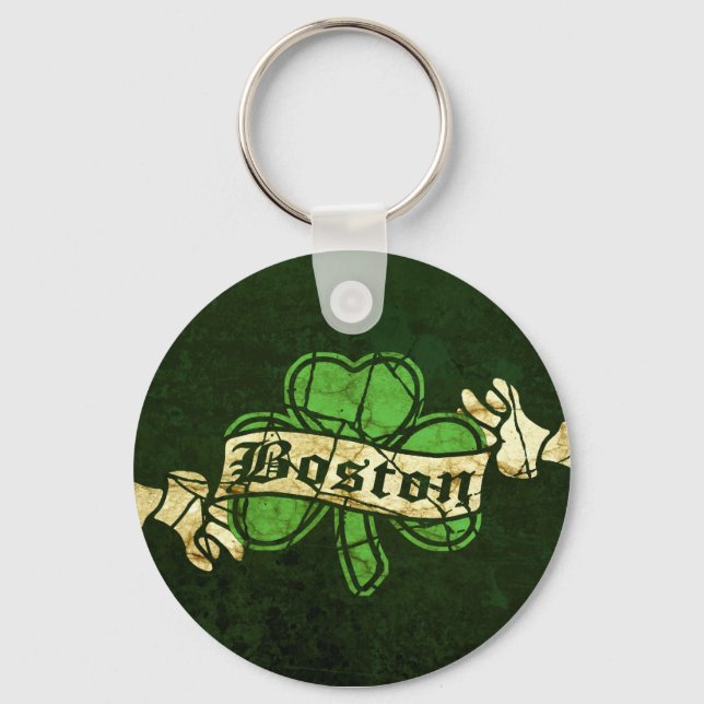 Boston Kleeblatt Vintag Style Schlüsselanhänger (Vorderseite)