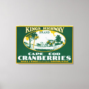 Boston-Könige Highway Brand Cranberry Label Leinwanddruck