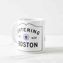 Boston le Massachusetts - tasse de café - panneau
