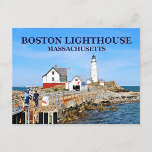 Boston Leuchtturm, Massachusetts Postkarte