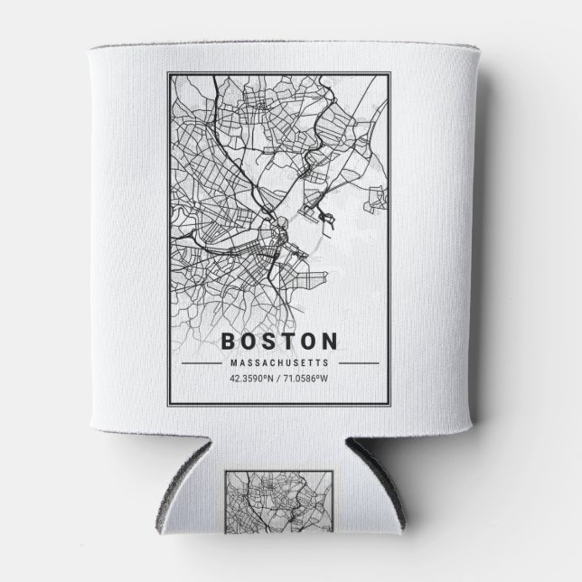Boston Light City Map Dosenkühler (Vorderseite)