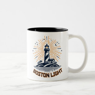 Boston Light Leuchtturm Sonnenaufgang Zweifarbige Tasse