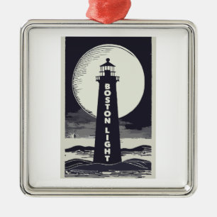 Boston Light Lighthouse Moon Ornament Aus Metall