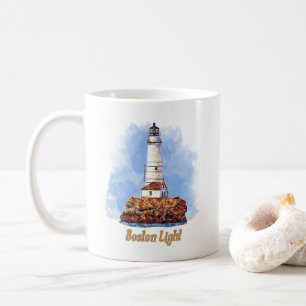 Boston Light Lighthouse Watercolor - Massachusetts Kaffeetasse