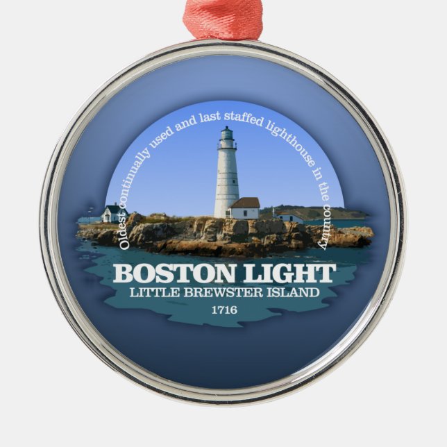 Boston Light Ornament Aus Metall (Vorne)