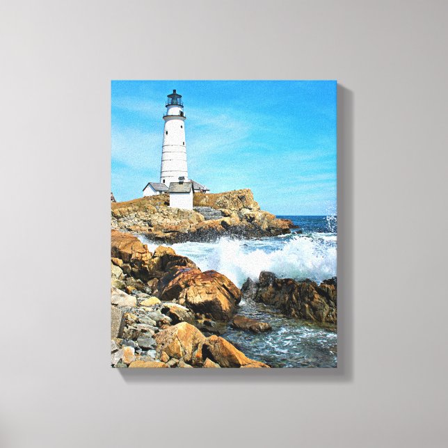 Boston Lighthouse, Massachusetts Leinwanddruck (Vorderseite)