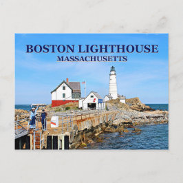 Boston Lighthouse, Massachusetts Postkarte