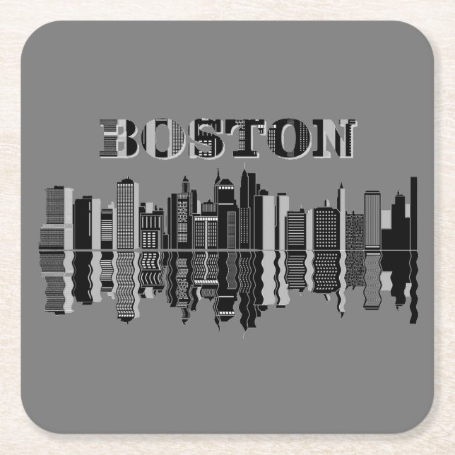 Boston logo rechteckiger pappuntersetzer (Vorderseite)