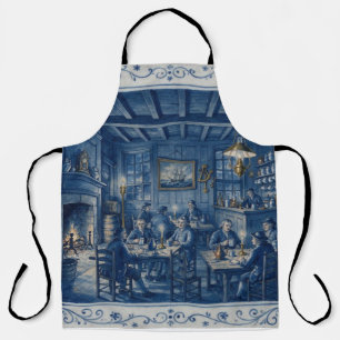 Boston MA 1700er Kaffeehaus Delft Blau Kunst Schürze