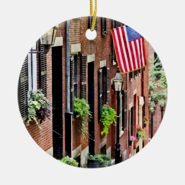 Boston MA - Acorn Street Keramikornament (Vorne)