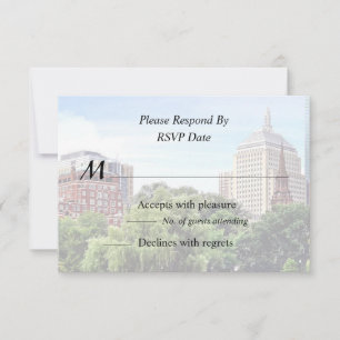 Boston MA - Blick vom Boston Public Garden RSVP Karte