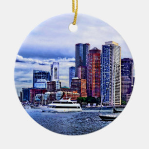 Boston MA - Innenhafen bei New England Aquarium Keramik Ornament