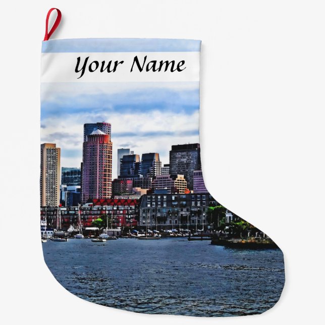 Boston MA - Innerer Hafen Großer Weihnachtsstrumpf (Vorderseite)