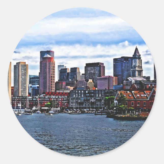 Boston MA - Innerer Hafen Runder Aufkleber (Vorderseite)
