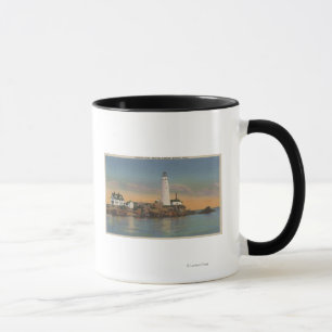 Boston, MABoston Leuchtturm an Boston-Hafen 2 Tasse
