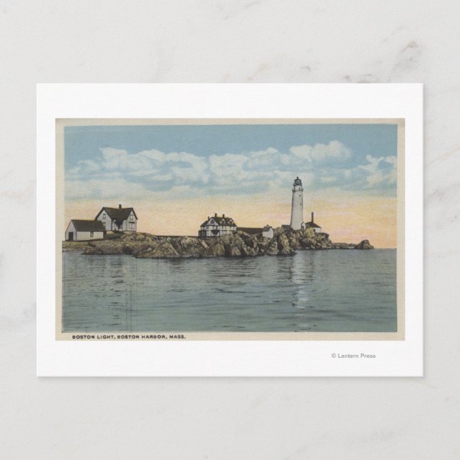Boston, MABoston Lighthouse im Boston Harbour Postkarte (Vorderseite)