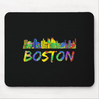 Boston Machusetts Shirt Skyline Paint Vintage  Mousepad
